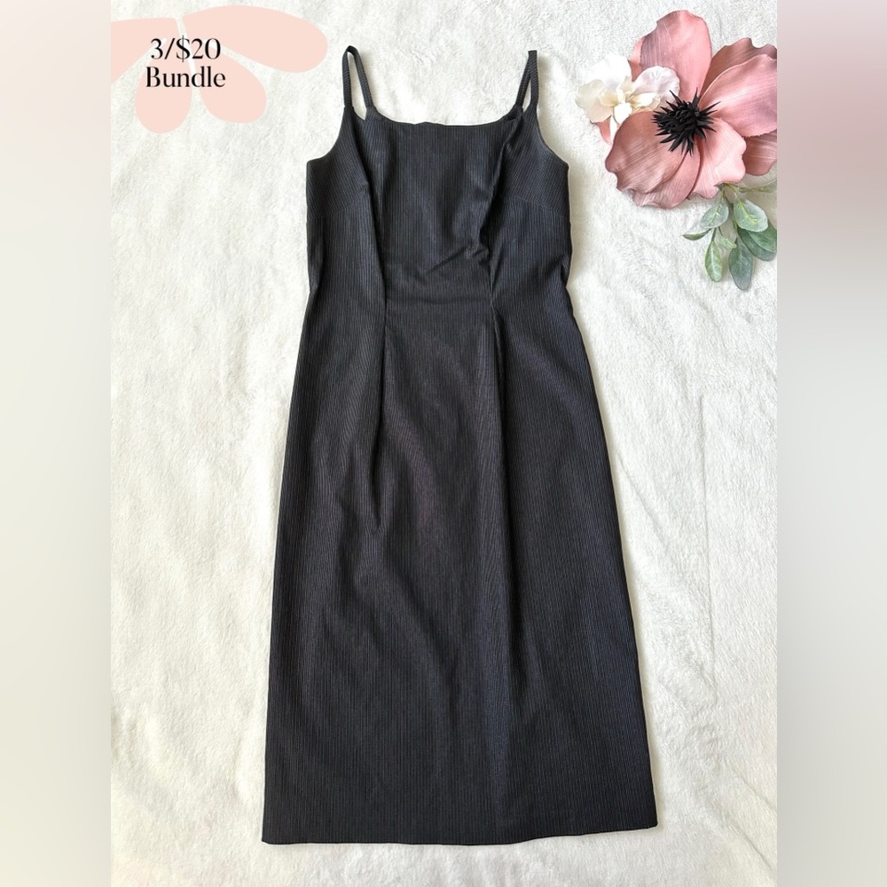 3/$20 F21 Black Sheath Midi Dress Spaghetti Strap size Small